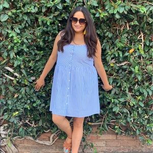 Blue/White Vertical line summer dress!